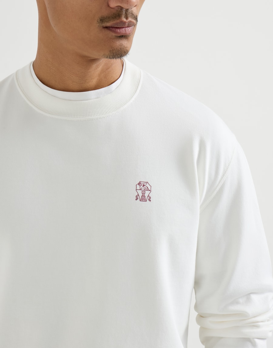 Cotton French terry sweatshirt Off-White Man - Brunello Cucinelli