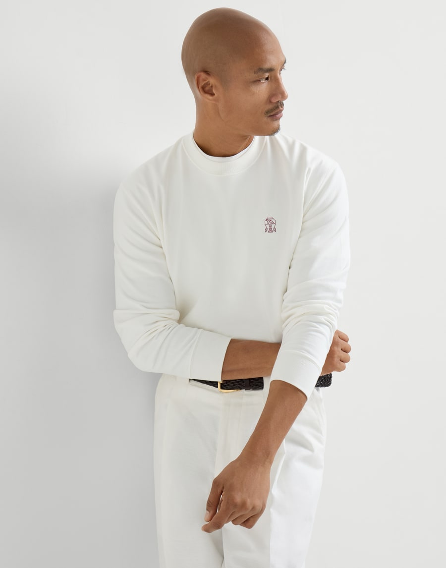 Cotton French terry sweatshirt Off-White Man - Brunello Cucinelli