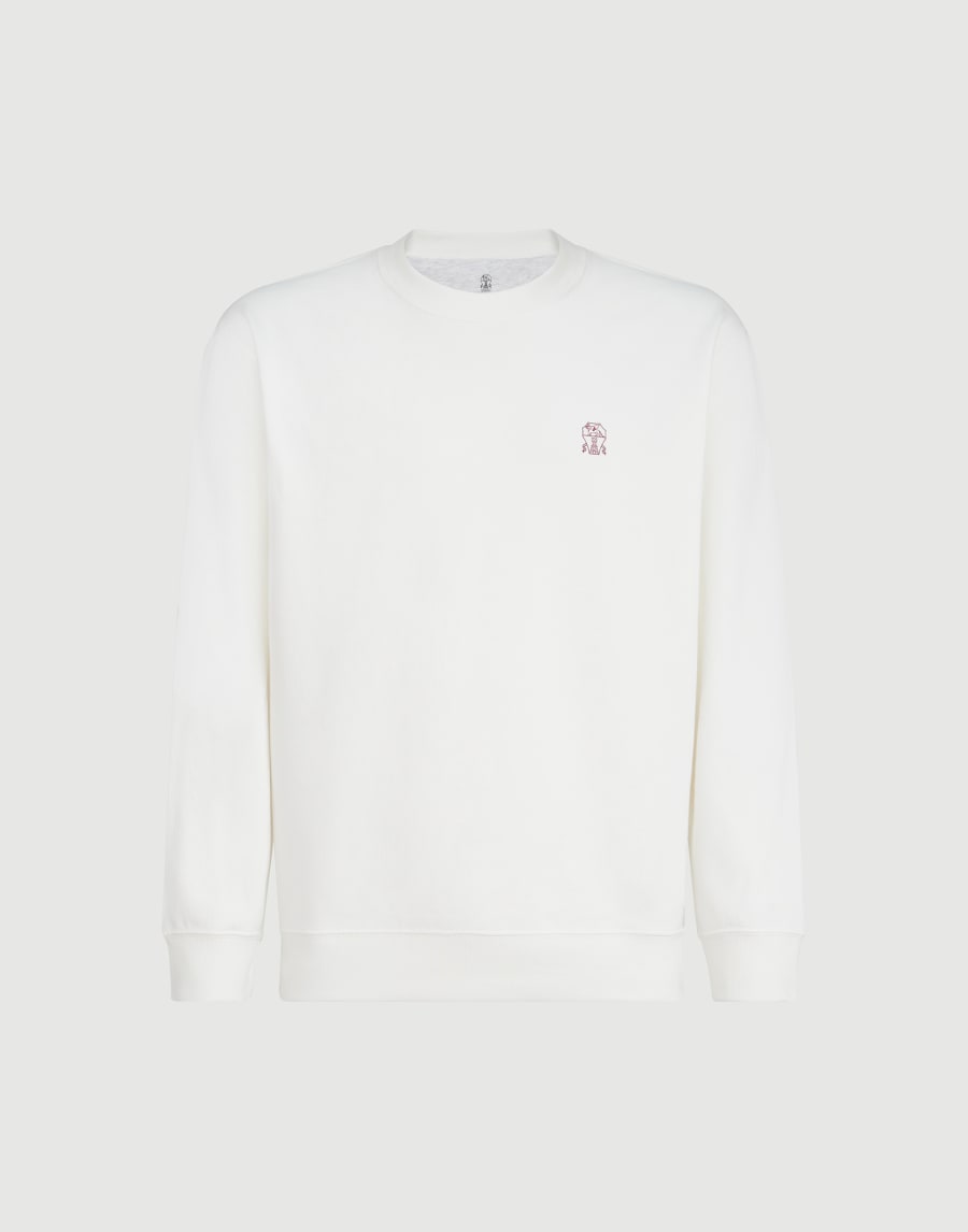 Cotton French terry sweatshirt Off-White Man - Brunello Cucinelli