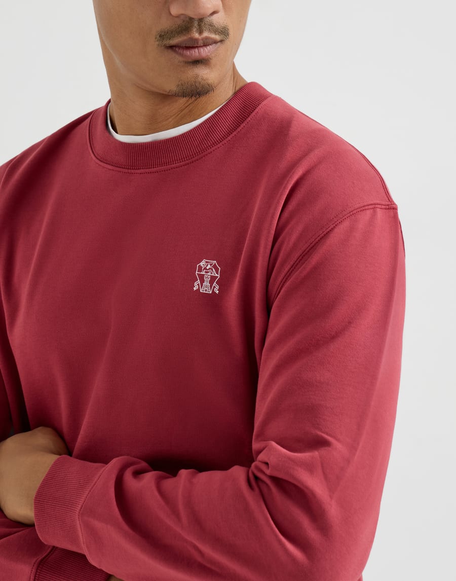 Cotton French terry sweatshirt Cherry Man - Brunello Cucinelli