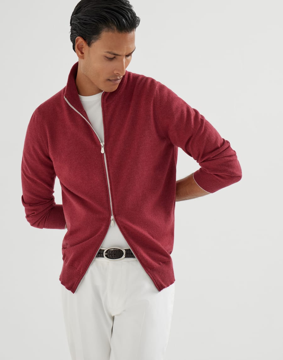 Cardigan in cashmere Ciliegia Uomo - Brunello Cucinelli