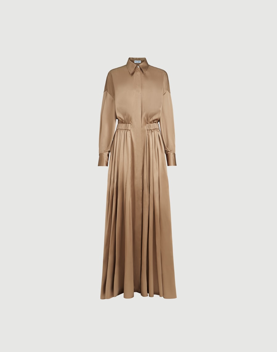Satin dress Chocolate Woman - Brunello Cucinelli