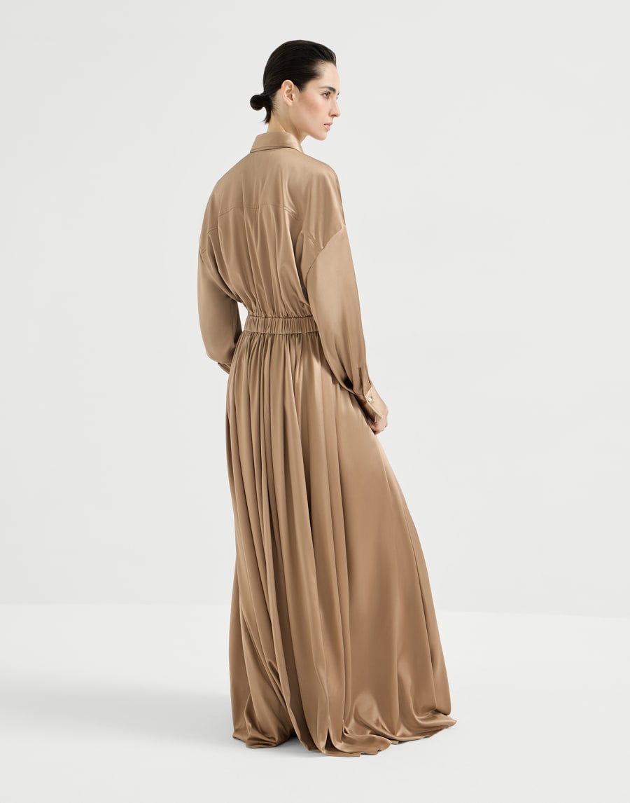Satin dress Chocolate Woman - Brunello Cucinelli