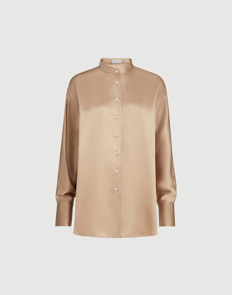 Satin shirt Chocolate Woman - Brunello Cucinelli
