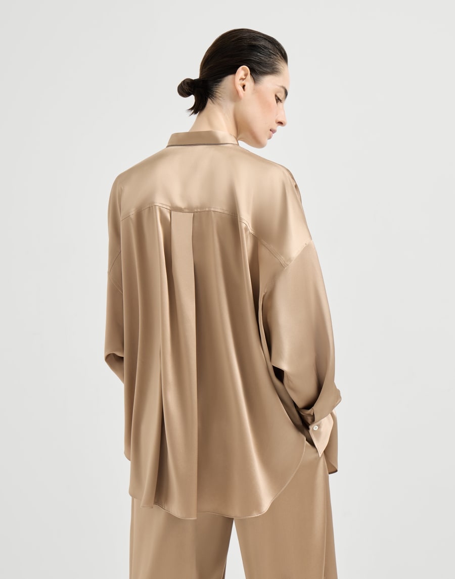 Satin shirt Chocolate Woman - Brunello Cucinelli