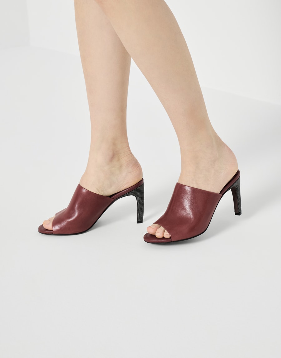 Classic leather mules Firebrick Woman - Brunello Cucinelli