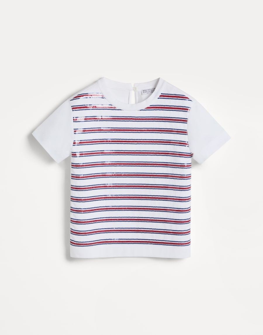 Dazzling stripes T-shirt White Girls - Brunello Cucinelli