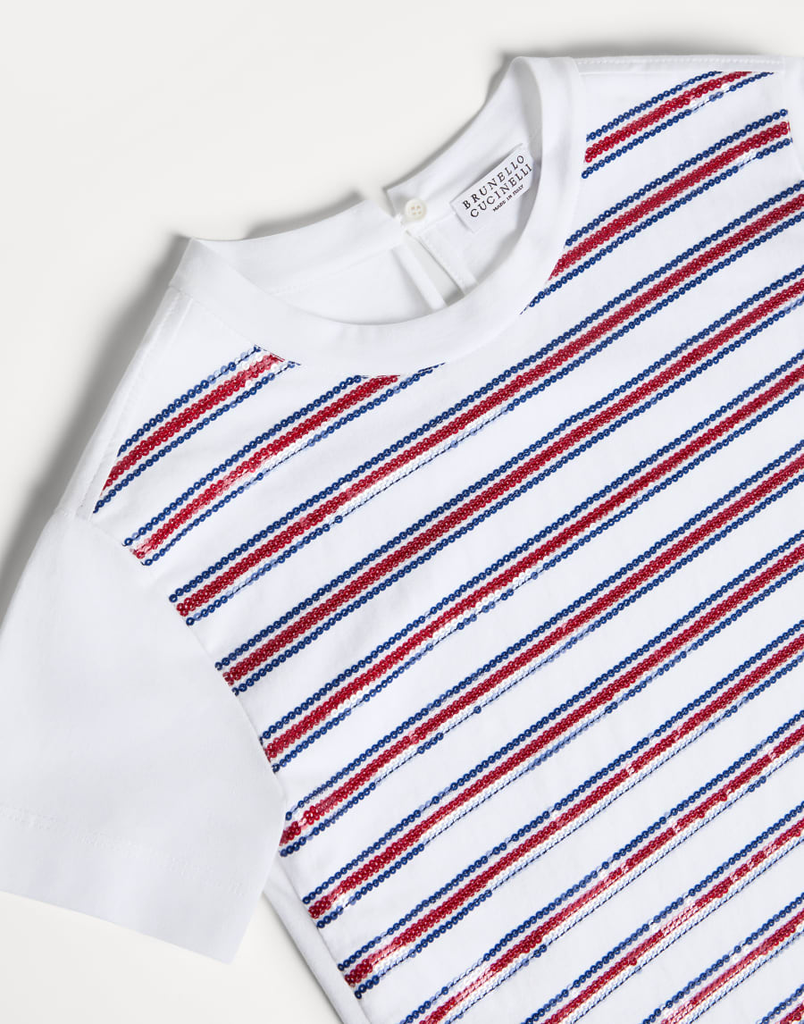 Dazzling stripes T-shirt White Girls - Brunello Cucinelli