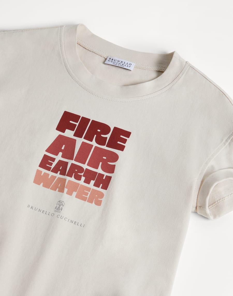 Cotton jersey T-shirt with print Panama Girls - Brunello Cucinelli