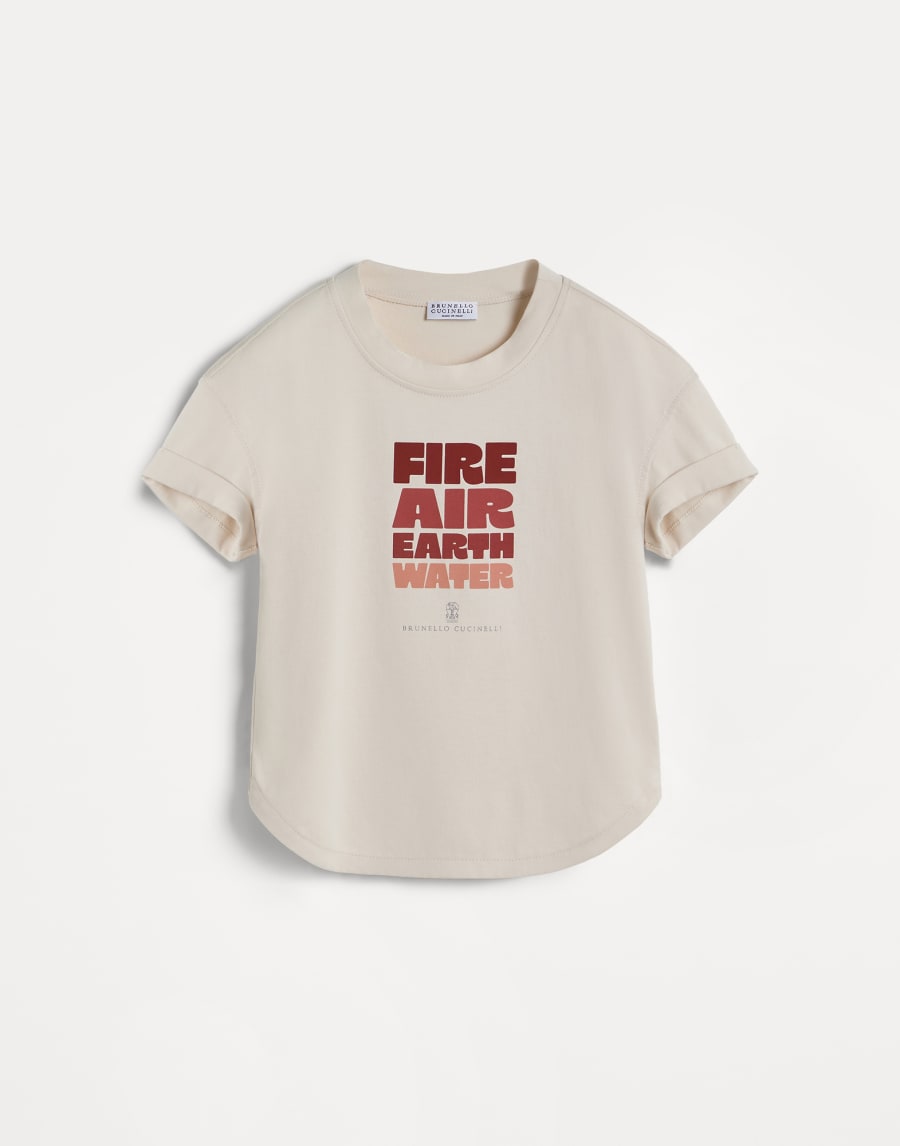 Cotton jersey T-shirt with print Panama Girls - Brunello Cucinelli