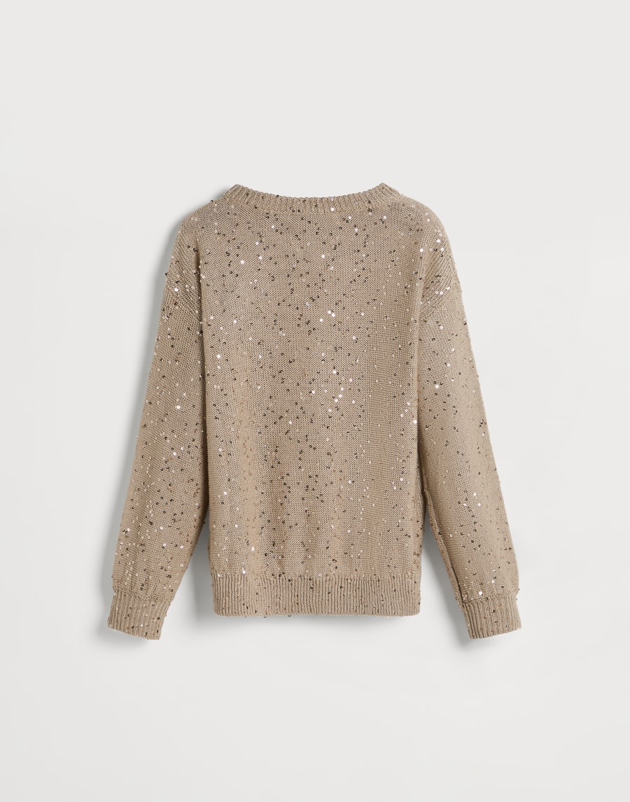 Linen and silk sweater Beige Girls - Brunello Cucinelli