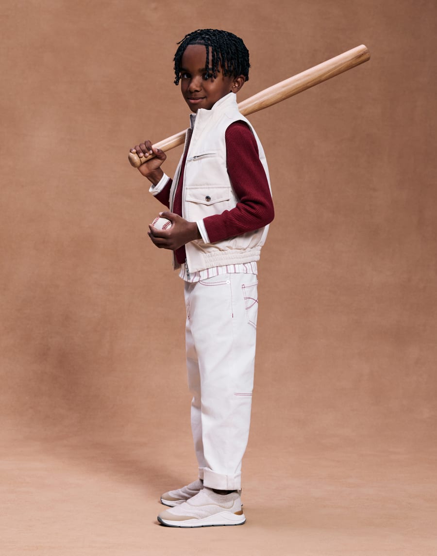 Nylon down vest Off-White Boys - Brunello Cucinelli