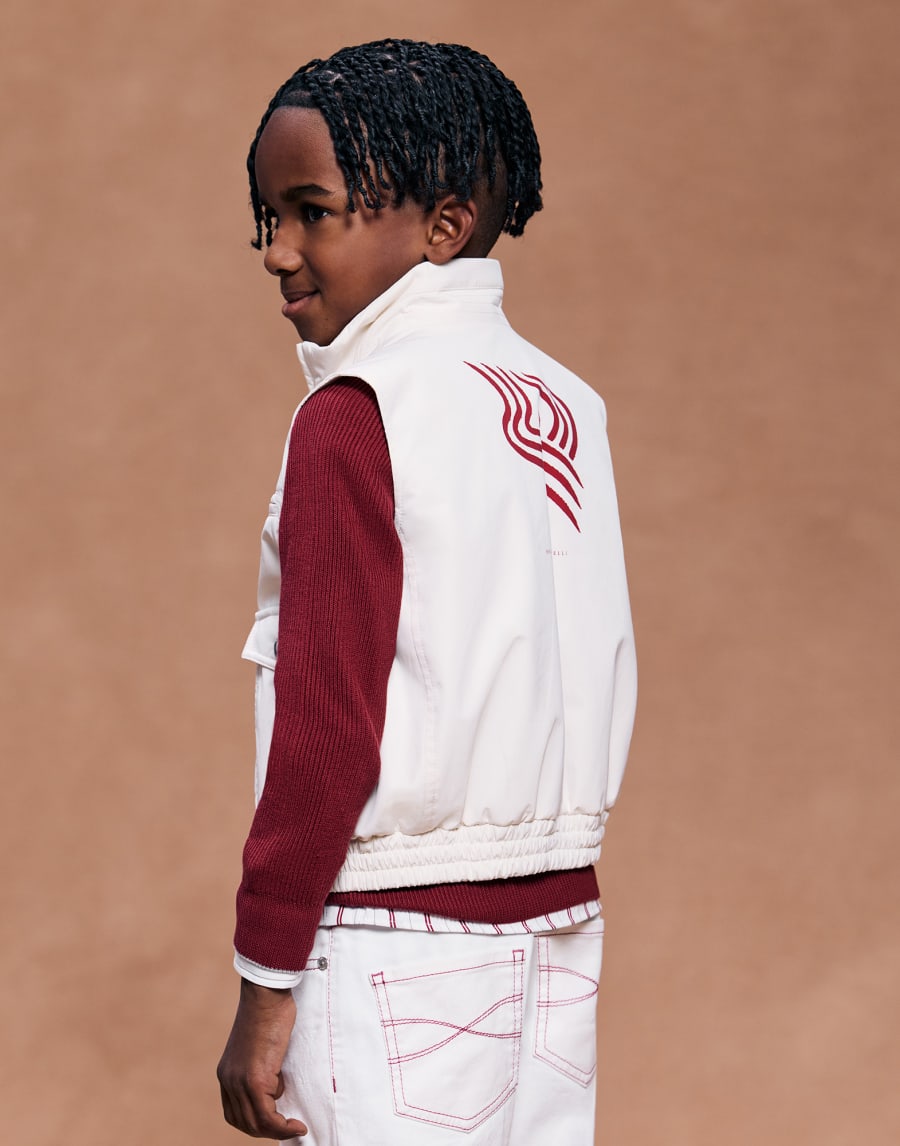 Nylon down vest Off-White Boys - Brunello Cucinelli