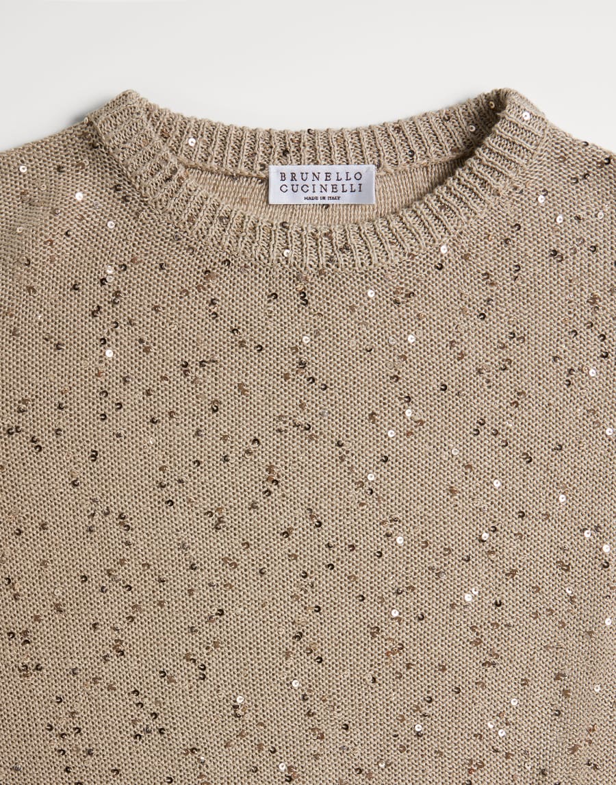 Linen and silk sweater Beige Girls - Brunello Cucinelli