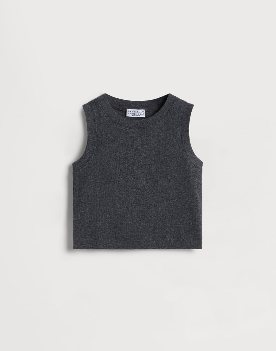 Ribbed jersey top Anthracite Girls - Brunello Cucinelli