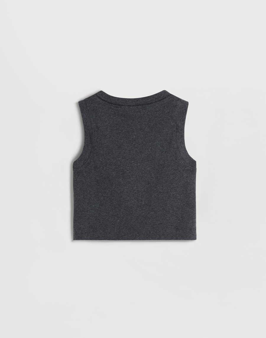 Ribbed jersey top Anthracite Girls - Brunello Cucinelli