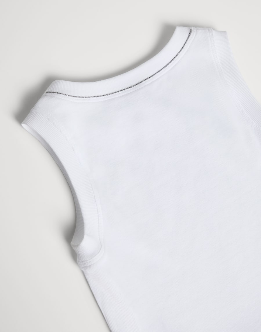 Haut en jersey côtelé Blanc Fille - Brunello Cucinelli