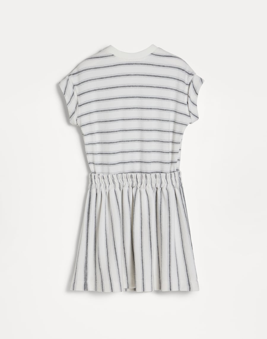 Sparkling stripe jersey dress Light Grey Girls - Brunello Cucinelli
