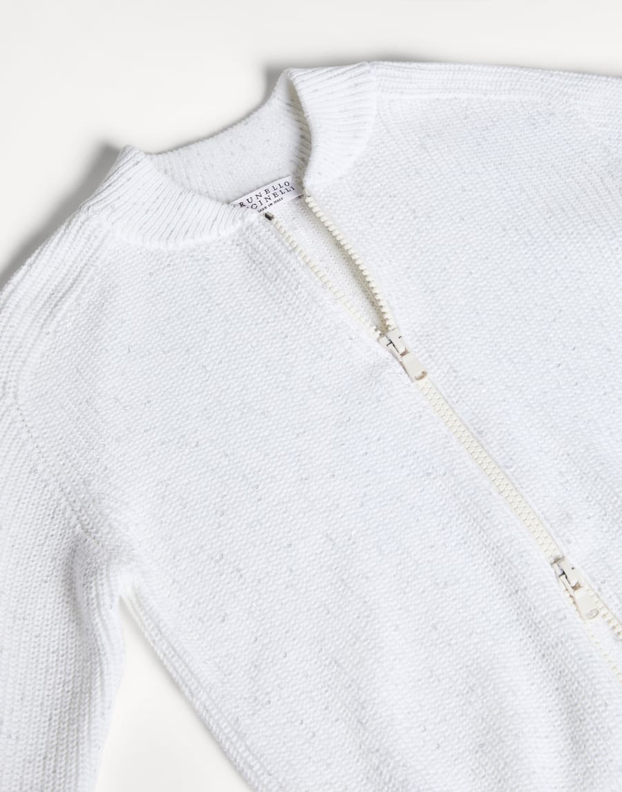 English rib knit cardigan White Girls - Brunello Cucinelli
