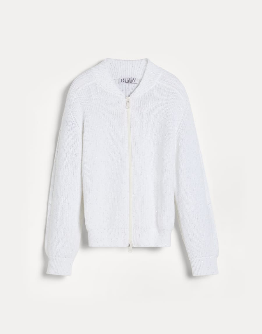 English rib knit cardigan White Girls - Brunello Cucinelli