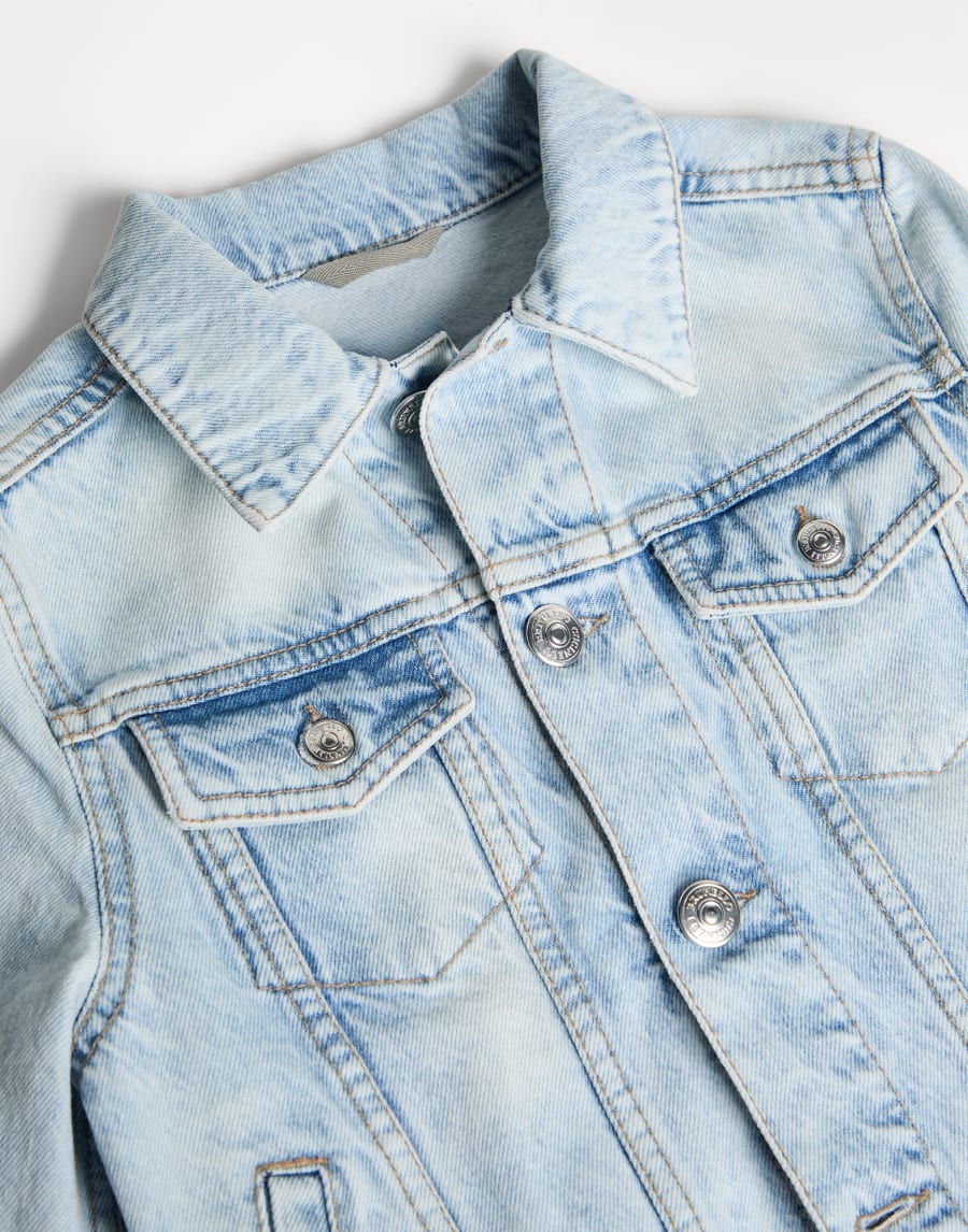 Denim four-pocket jacket Light Blue Denim Boys - Brunello Cucinelli