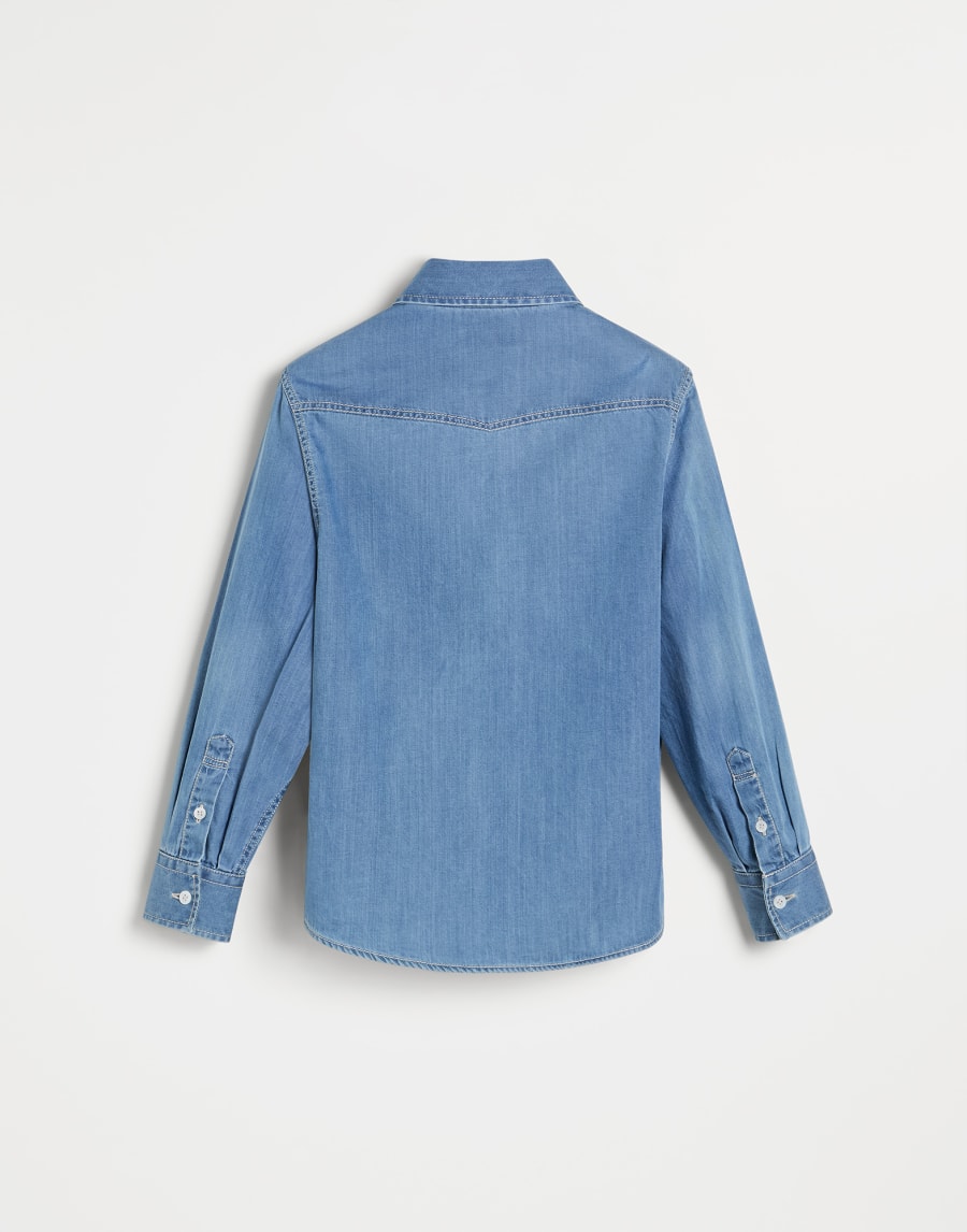 Lightweight denim shirt Light Denim Boys - Brunello Cucinelli