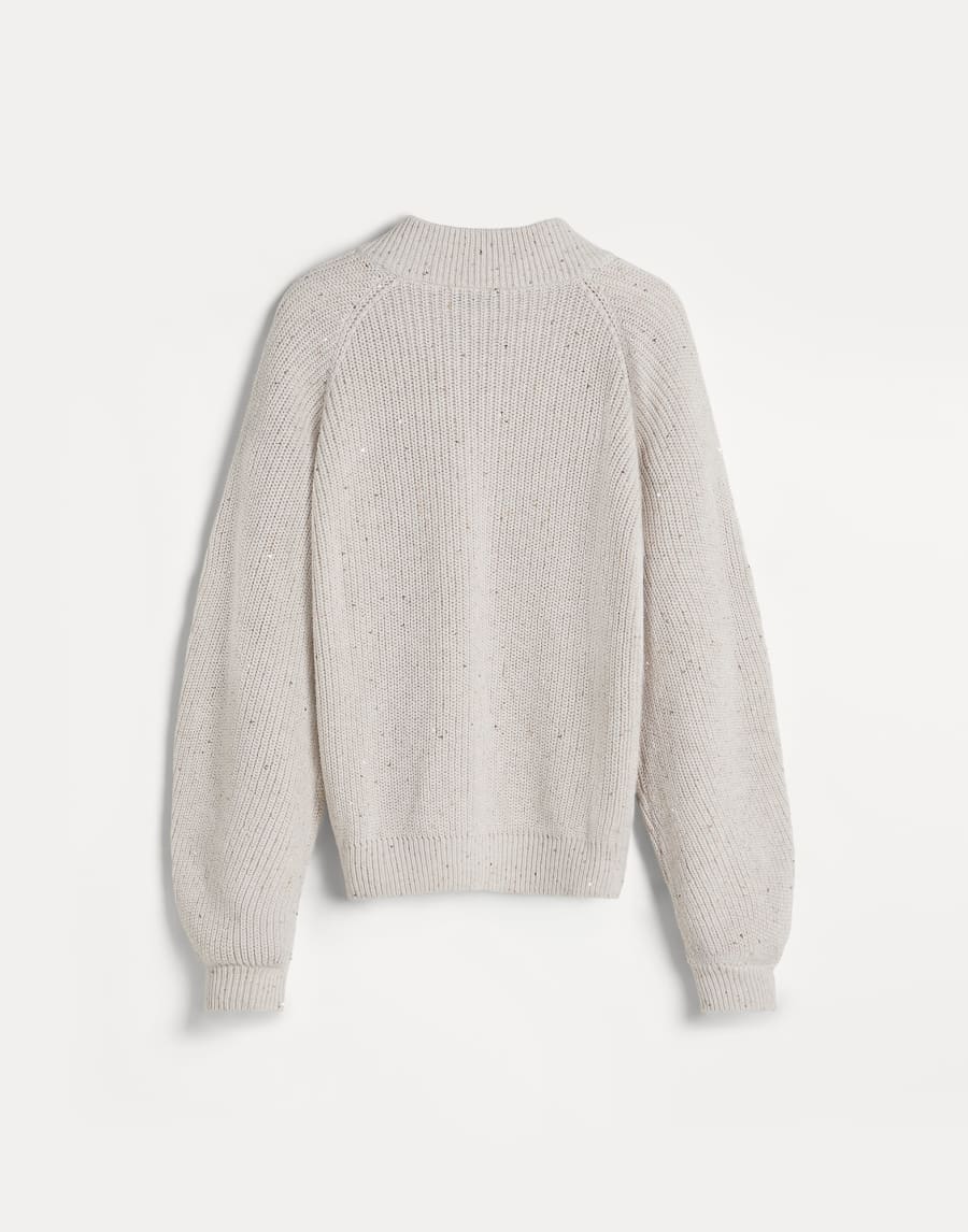 Кардиган, связанный английской резинкой Овсяный Девочки - Brunello Cucinelli