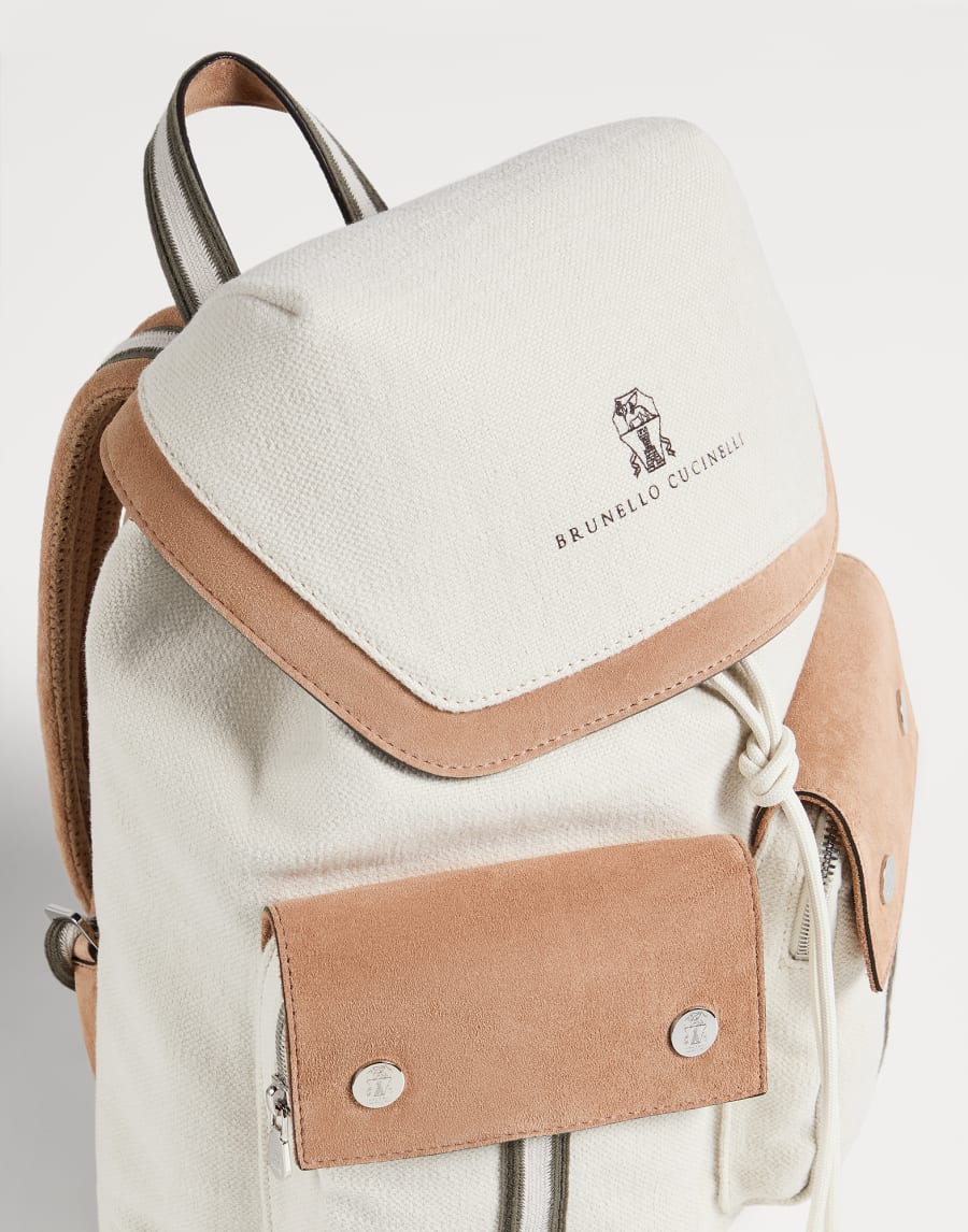 Zaino in canvas Marrone Chiaro Bambino - Brunello Cucinelli