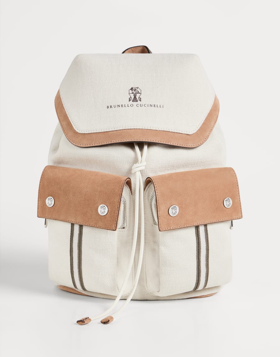 Zaino in canvas Marrone Chiaro Bambino - Brunello Cucinelli