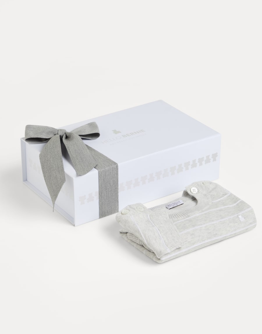 Bernie Baby knit coverall Fog Baby - Brunello Cucinelli