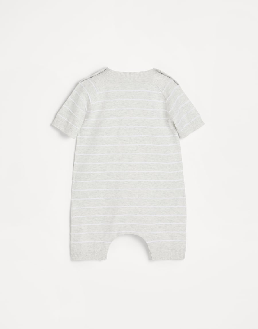 Bernie Baby knit coverall Fog Baby - Brunello Cucinelli