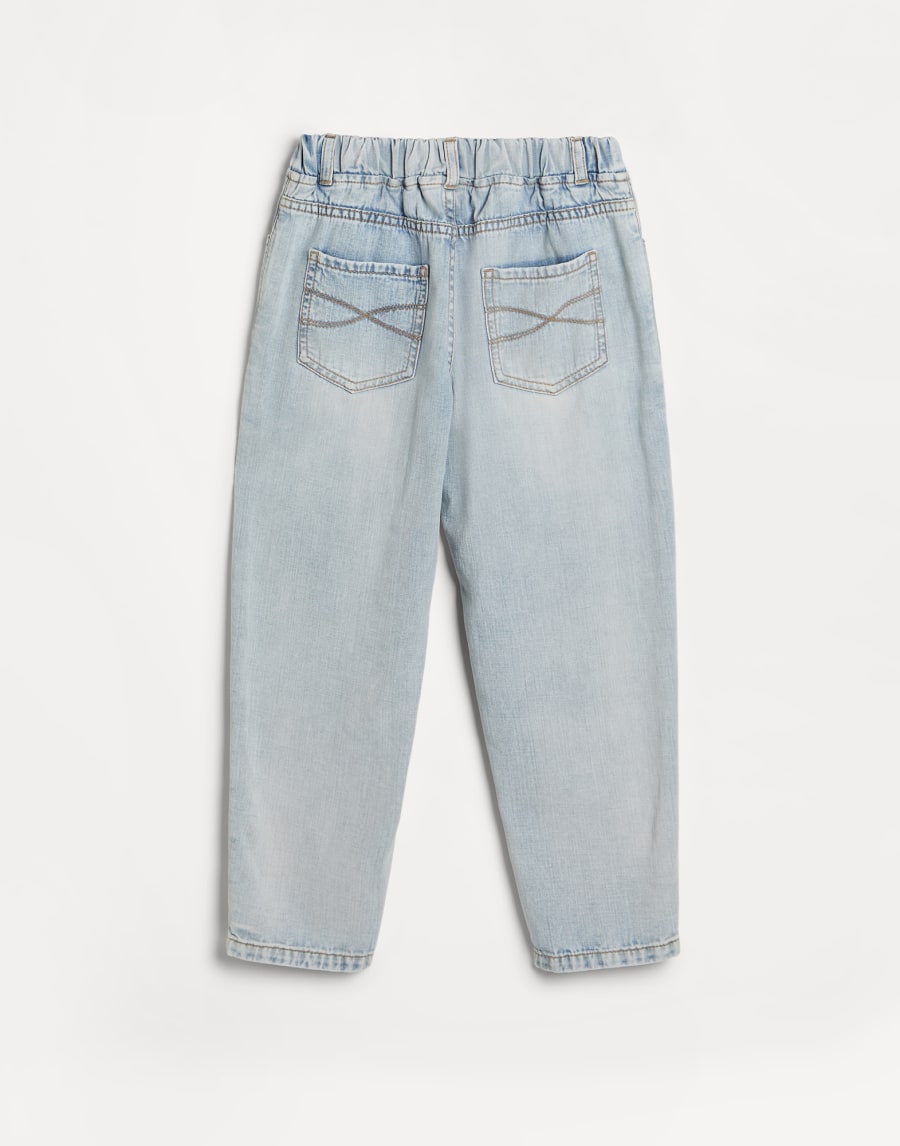 Old denim trousers Light Blue Denim Boys - Brunello Cucinelli