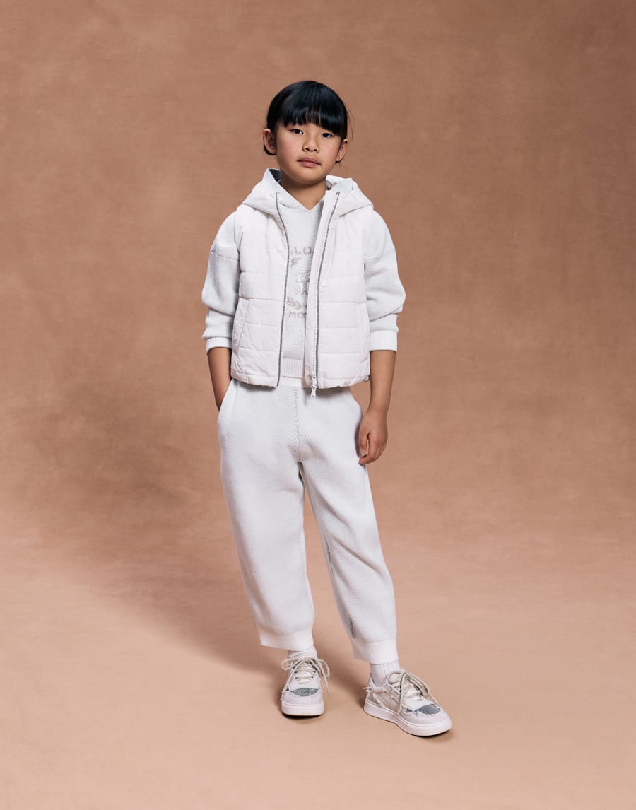 Gilet con imbottitura in Thermore® Latte Bambina - Brunello Cucinelli