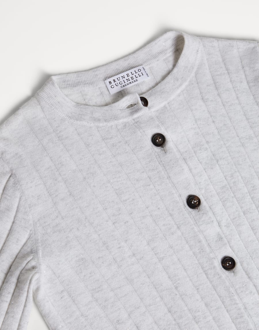 Cardigan in cashmere Sparkling Grigio Chiaro Bambina - Brunello Cucinelli