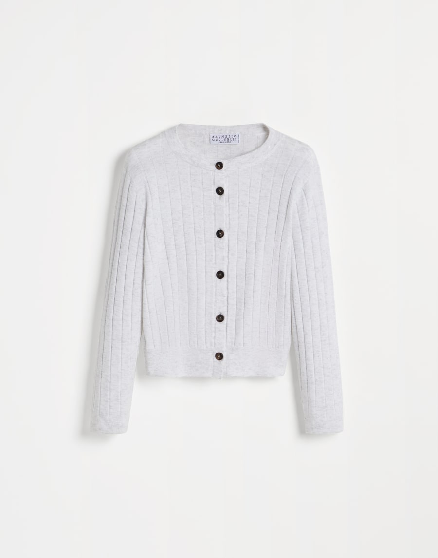 Cardigan in cashmere Sparkling Grigio Chiaro Bambina - Brunello Cucinelli