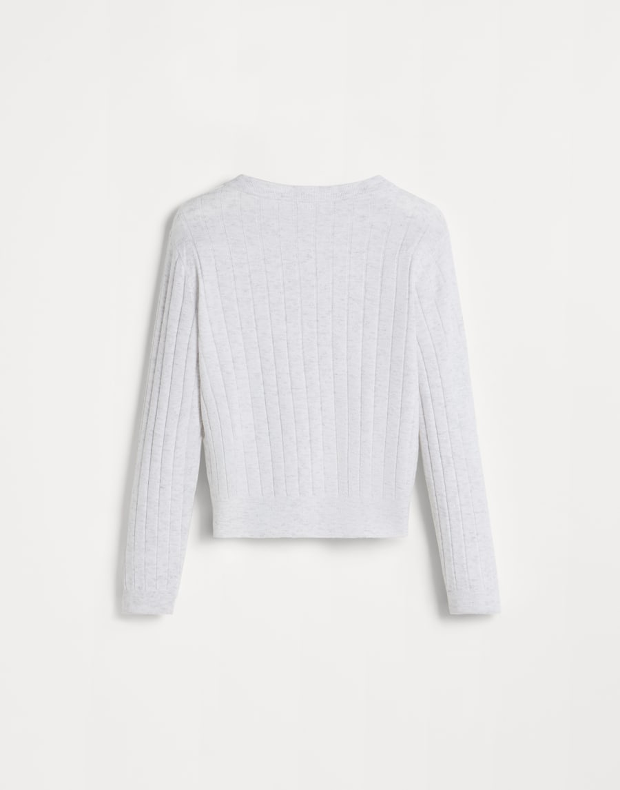 Cardigan in cashmere Sparkling Grigio Chiaro Bambina - Brunello Cucinelli