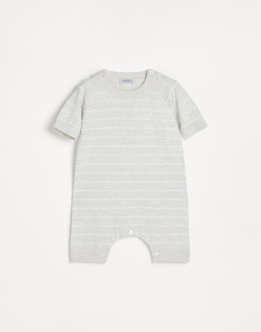 Bernie Baby knit coverall Fog Baby - Brunello Cucinelli
