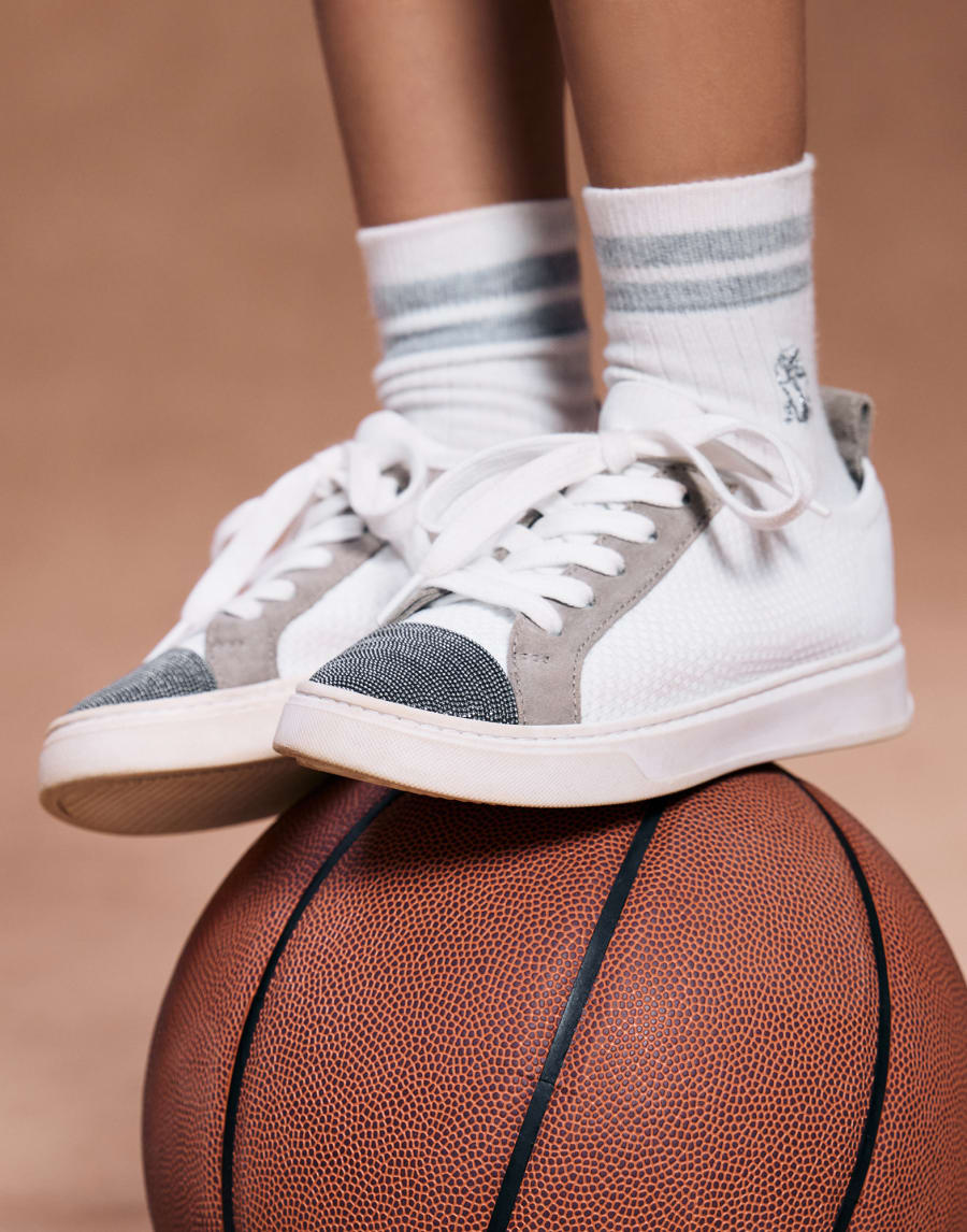 Sneakers in maglia Bianco Bambina - Brunello Cucinelli