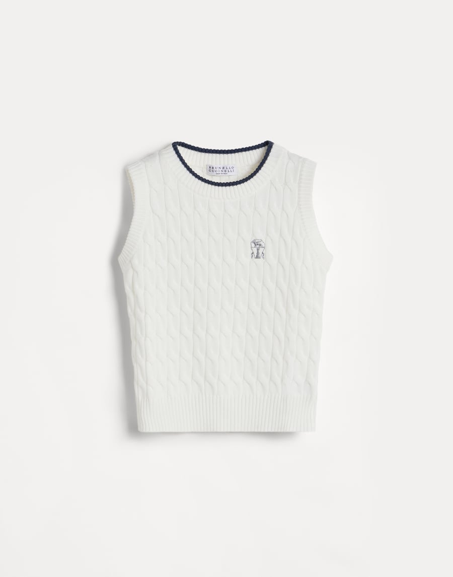 Knit top with logo White Girls - Brunello Cucinelli