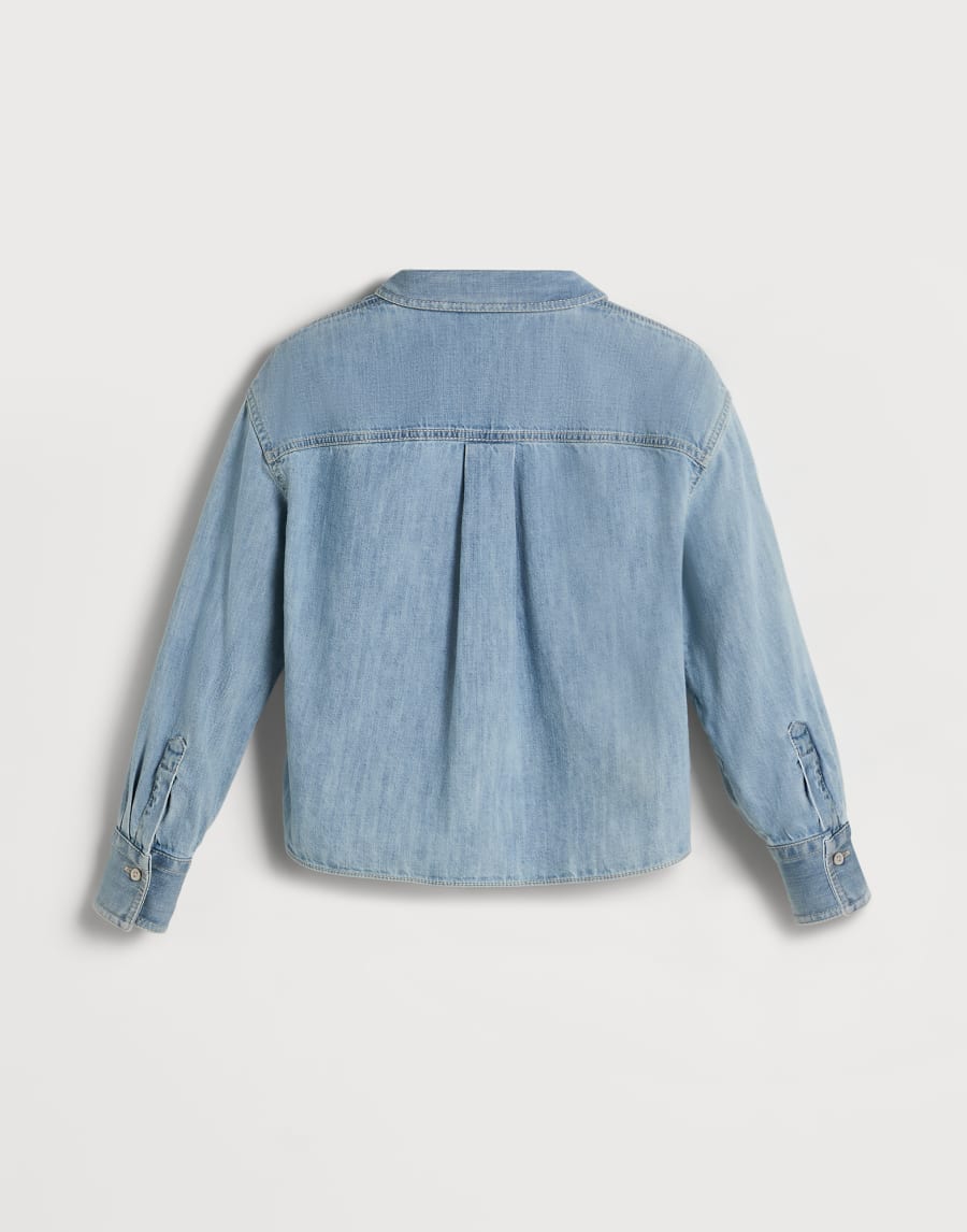 薄牛仔布衬衫 很浅色的牛仔布 女童 - Brunello Cucinelli