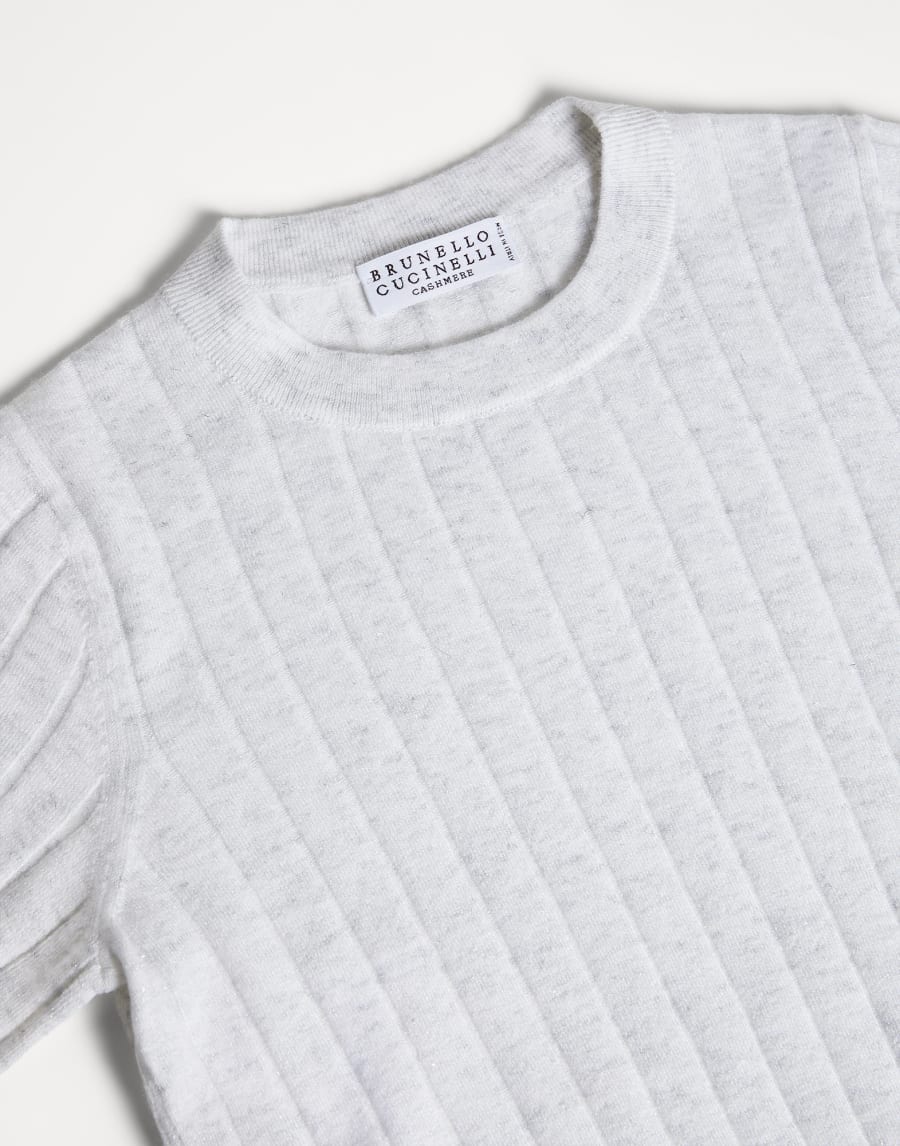 T-shirt in maglia Sparkling Grigio Chiaro Bambina - Brunello Cucinelli