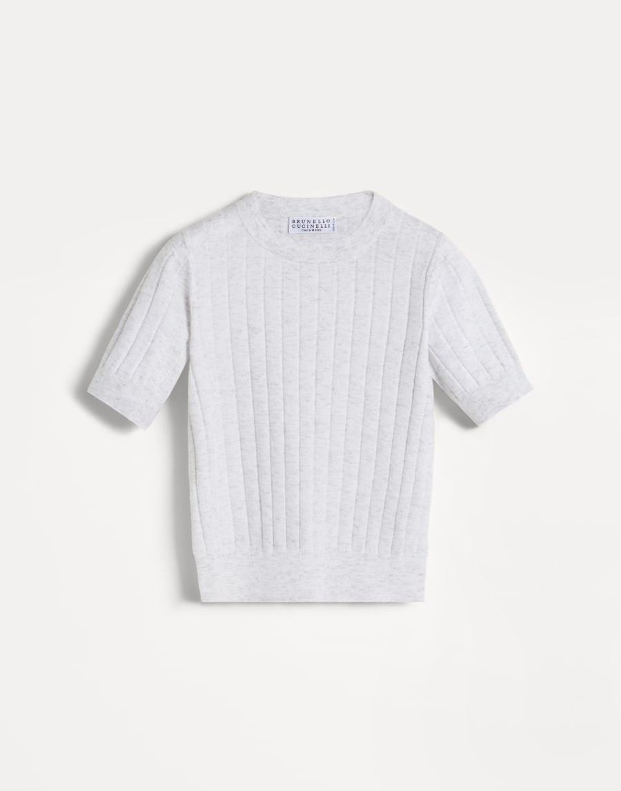 T-shirt in maglia Sparkling Grigio Chiaro Bambina - Brunello Cucinelli