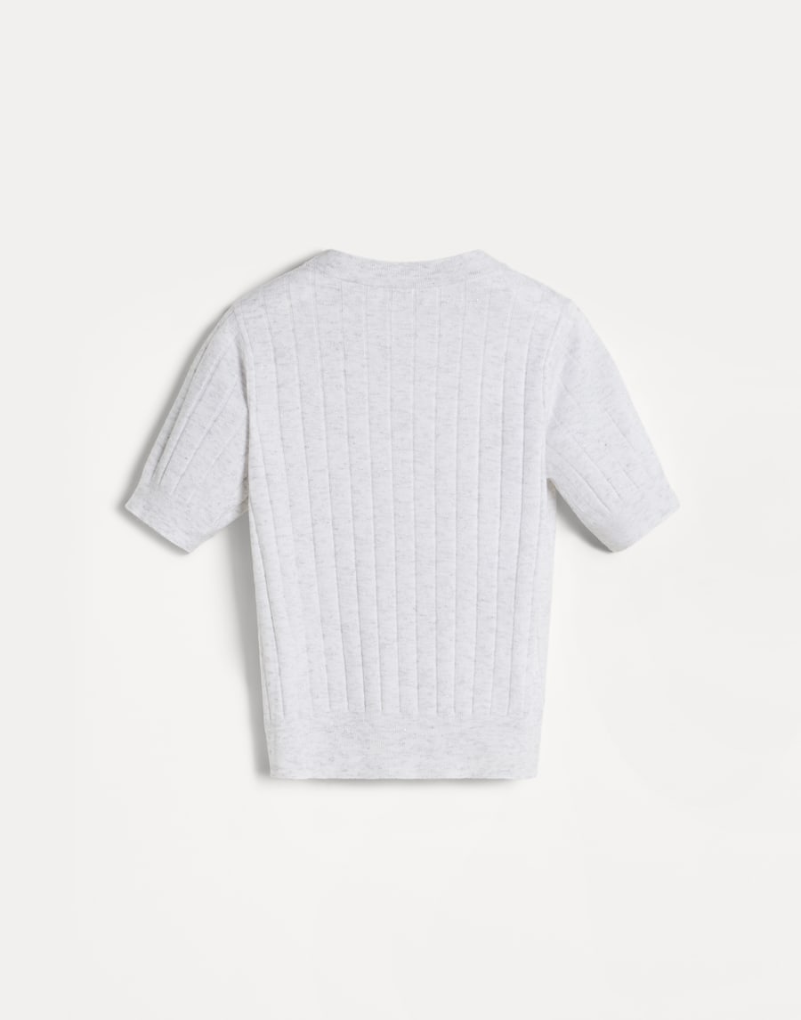 T-shirt in maglia Sparkling Grigio Chiaro Bambina - Brunello Cucinelli