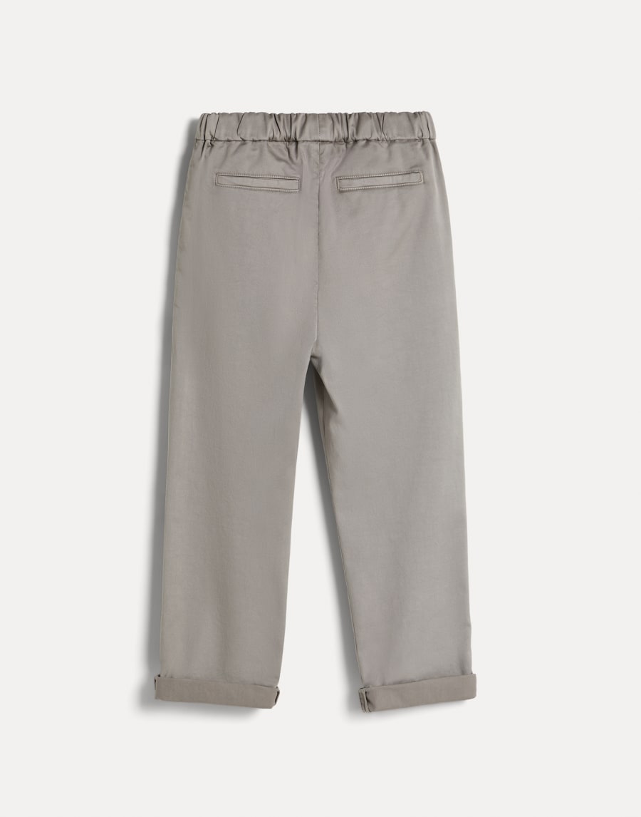 Pantalón de gabardina posteñido Khaki Niño - Brunello Cucinelli