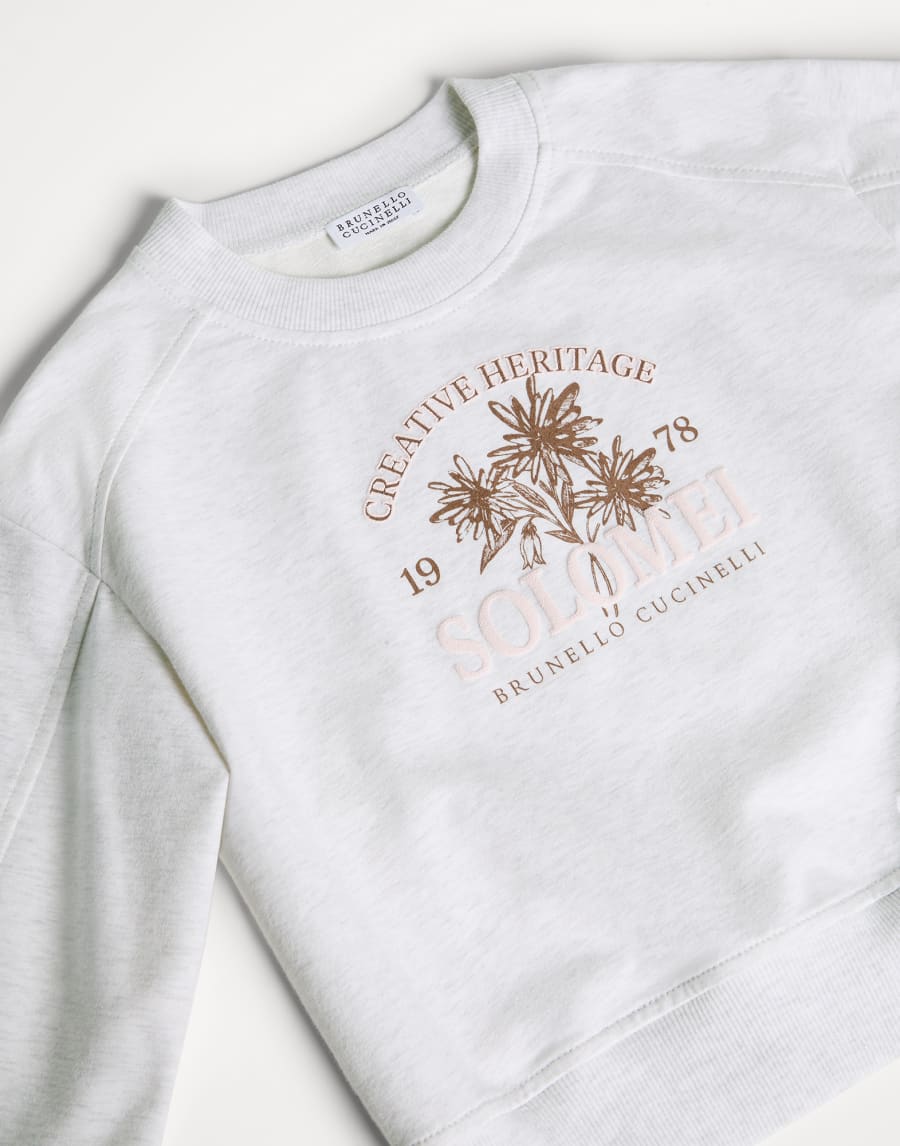 Lightweight French terry sweatshirt Light Grey Girls - Brunello Cucinelli