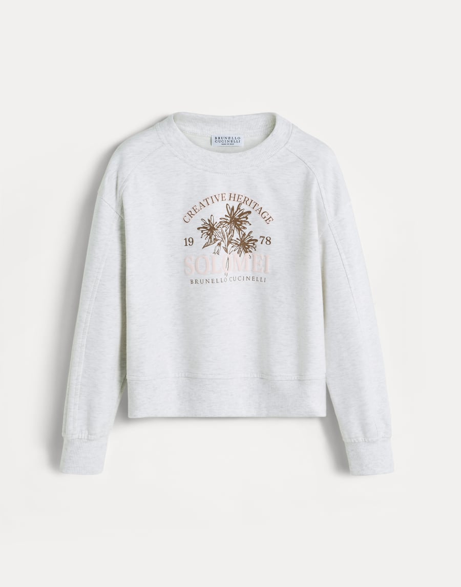 Lightweight French terry sweatshirt Light Grey Girls - Brunello Cucinelli