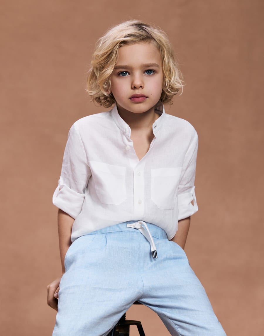 Mandarin collar shirt White Boys - Brunello Cucinelli