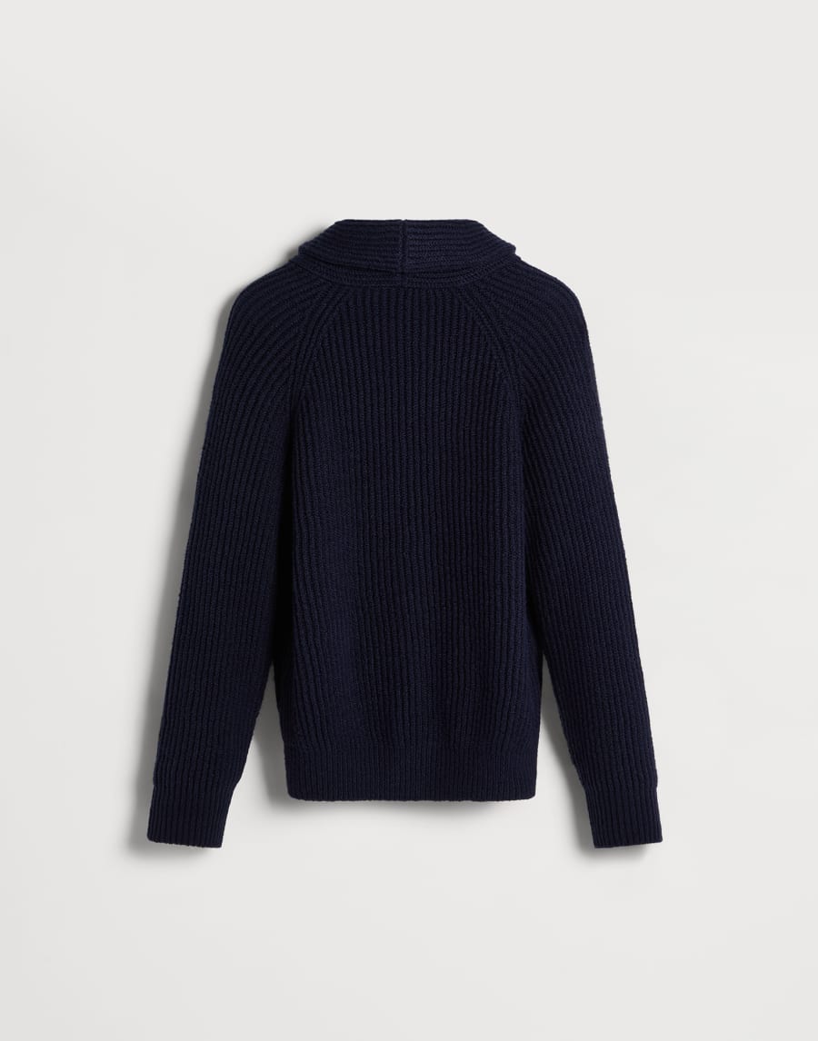 Cardigan in cotone malfilé Blu Navy Bambino - Brunello Cucinelli