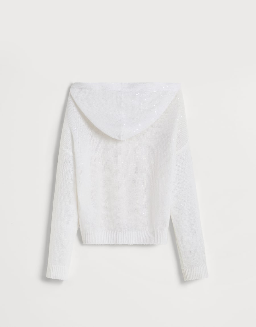 Кардиган из льна и шелка Белый Девочки - Brunello Cucinelli