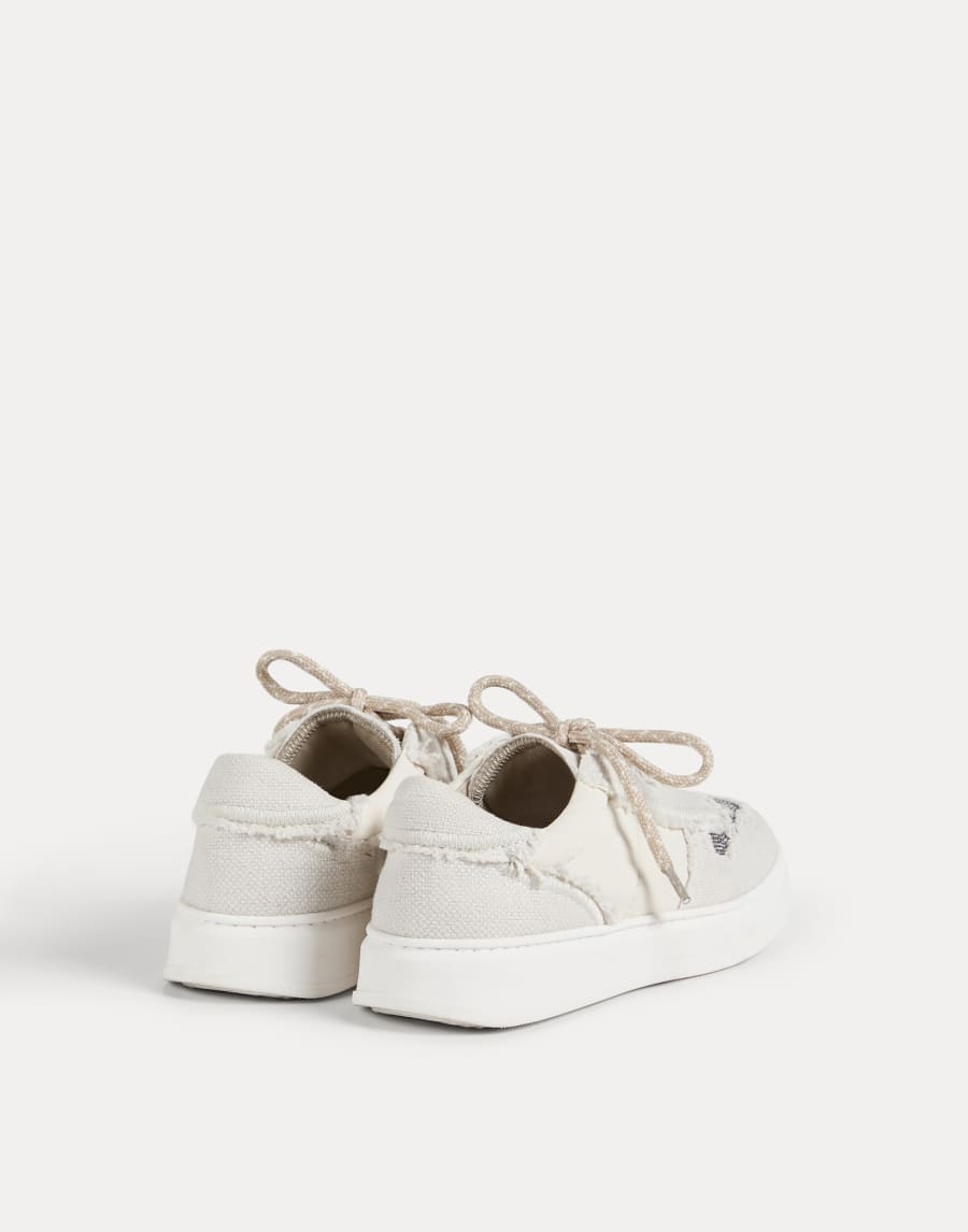 Sneakers in canvas Beige Chiaro Bambina - Brunello Cucinelli